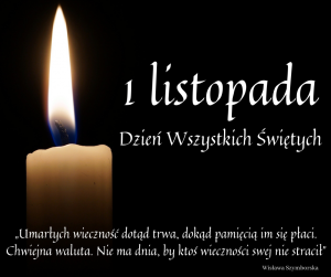 grafika 1 listopada  Dzień Wszystkich Świętych