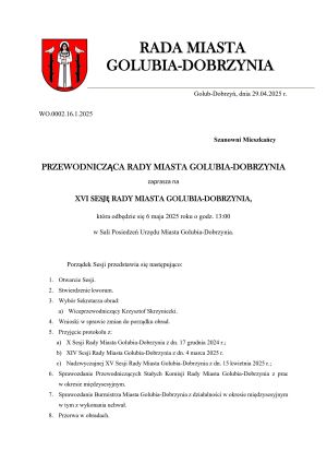 Zaproszenie na XVI Sesję Rady Miasta Golubia-Dobrzynia - Mieszkańcy Miasta.1