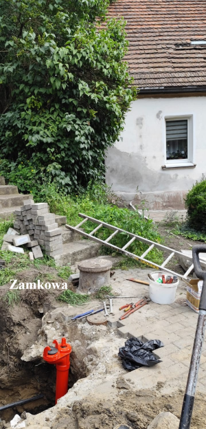 montaż hydrantu ulica Zamkowa