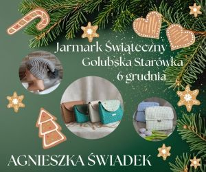 plakat z ręcznie robionymi czapkami, torebkami