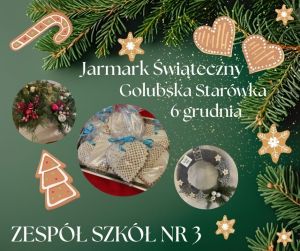 plakat z ozdobami przygotowanymi przez Zespół Szkół Nr 3