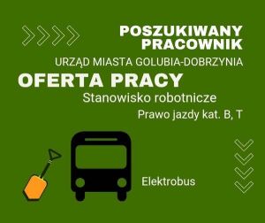plakat z informacja o poszukiwanym pracowniku na stanowisko robotnicze do Urzędu Miasta