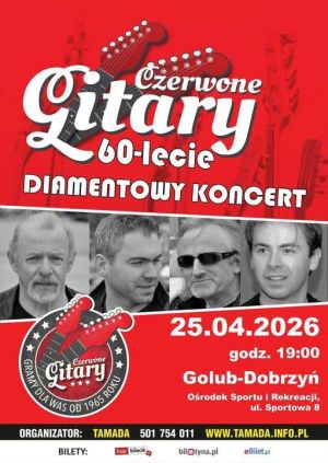 plakat z informacją o koncercie Czerwonych Gitar