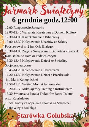 plakat z informacją o wydarzeniach na  Jarmarku