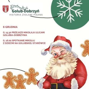 plakat z informacją o spotkaniu ze Świętym Mikołajem