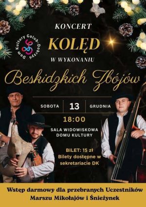 plakat z informacją o koncercie kolęd
