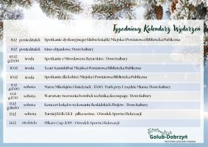 tygodniowy kalendarz wydarzeń..