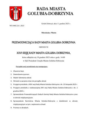 zaproszenie wraz z porządkiem obrad strona 1