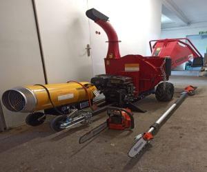 piła, nagrzewnica, rębak, podkrzesywarka