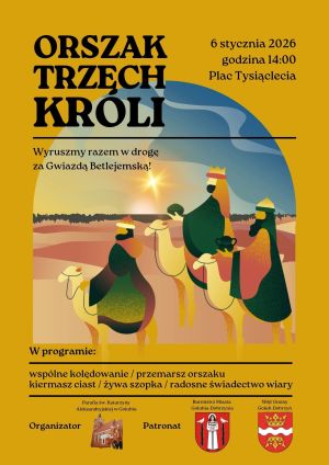 plakat z zaproszeniem na Orszak trzech króli