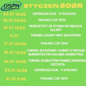 Kalendarz wydarzeń Styczeń w Golubiu-Dobrzyniu