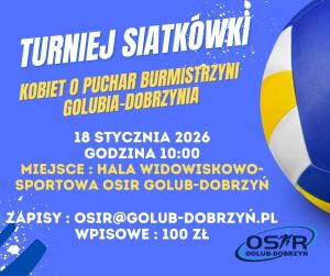 plakat z informacja o turnieju siatkówki kobiet