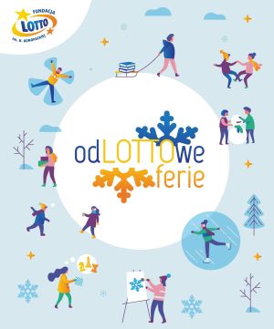 plakat z napisem odlotowe ferie