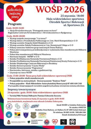 plakat z programem WOŚP