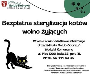 plakat z informacją o sterylizacji kotów wolno żyjących