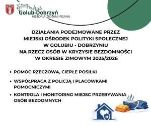 plakat z informacjami o działaniach podejmowanych przez MOPS