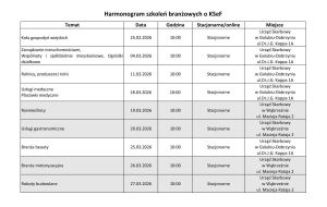 harmonogram szkoleń dotyczy KSeF