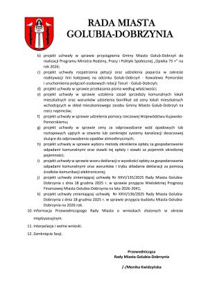 Zaproszenie na XXX sesję Rady Miasta Golubia-Dobrzynia str. 2