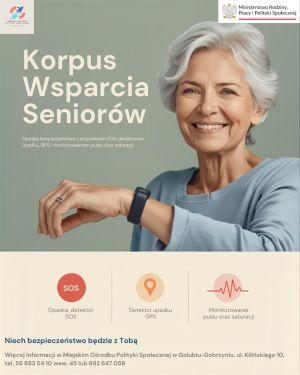 plakat z informacją Korpus Wsparcia Seniorów