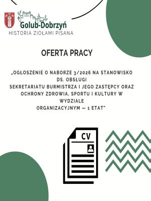 plakat z informacja o ofercie pracy
