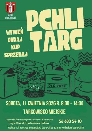 plakat z informacją o pchlim targu