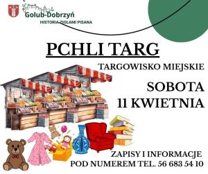plakat z informacją o pchlim targu