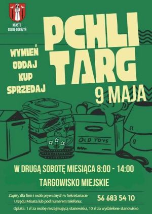 plakat z informacja o pchlim targu