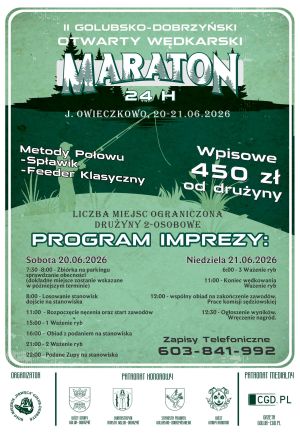 plakat z informacją o maratonie wędkarskim