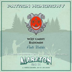 plakat informacją patronat honorowy Wójt Gminy Radomin Piotr Wolski