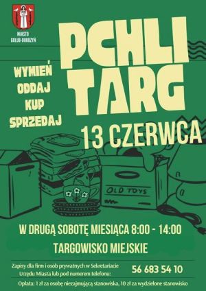 plakat z informacją o pchlim targu