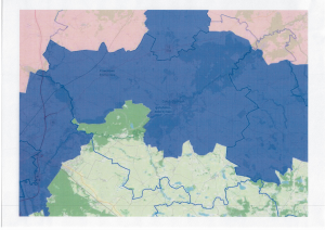 Mapa  rozmieszczenia obszarów objętych ograniczeniami