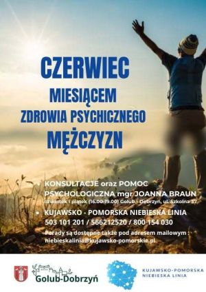 plakat z informacjami o konsultacjach i pomocy psychologicznej