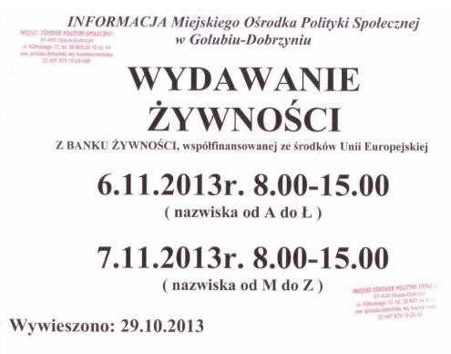 WYDAWANIE ŻYWNOŚCI