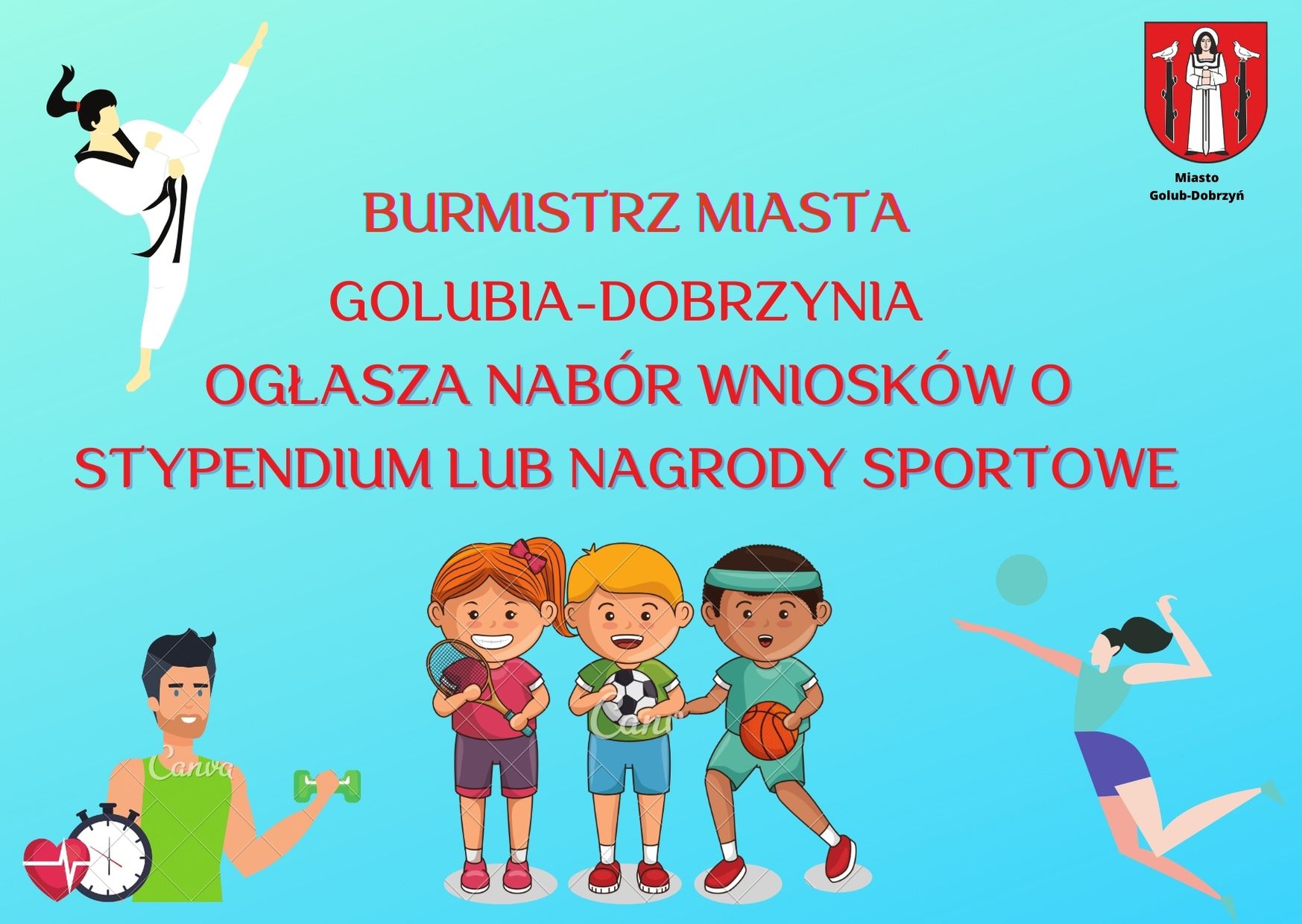 Nabór wniosków o stypendium sportowe lub nagrody Burmistrza Miasta Golubia-Dobrzynia