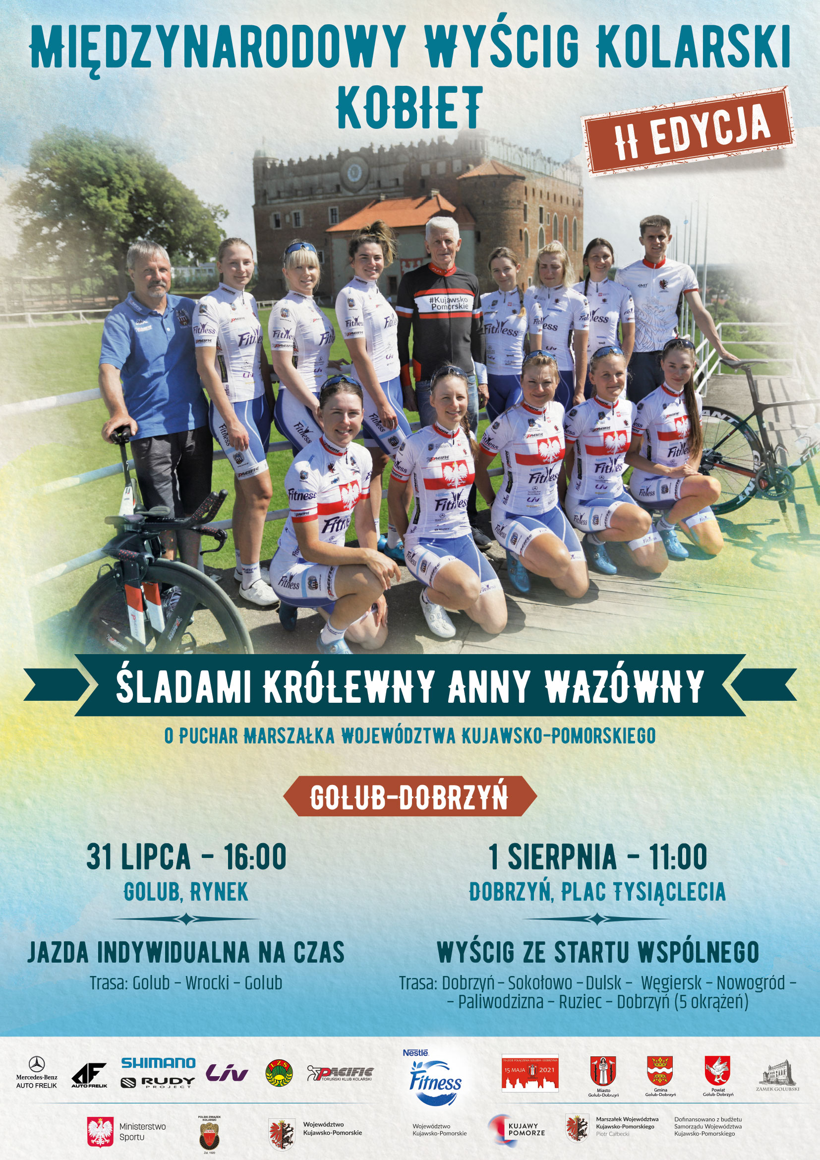 II Edycja Międzynarodowego Wyścigu Kolarskiego Kobiet "Sladami Anny Wazówny" 31 lipca /1 sierpnia