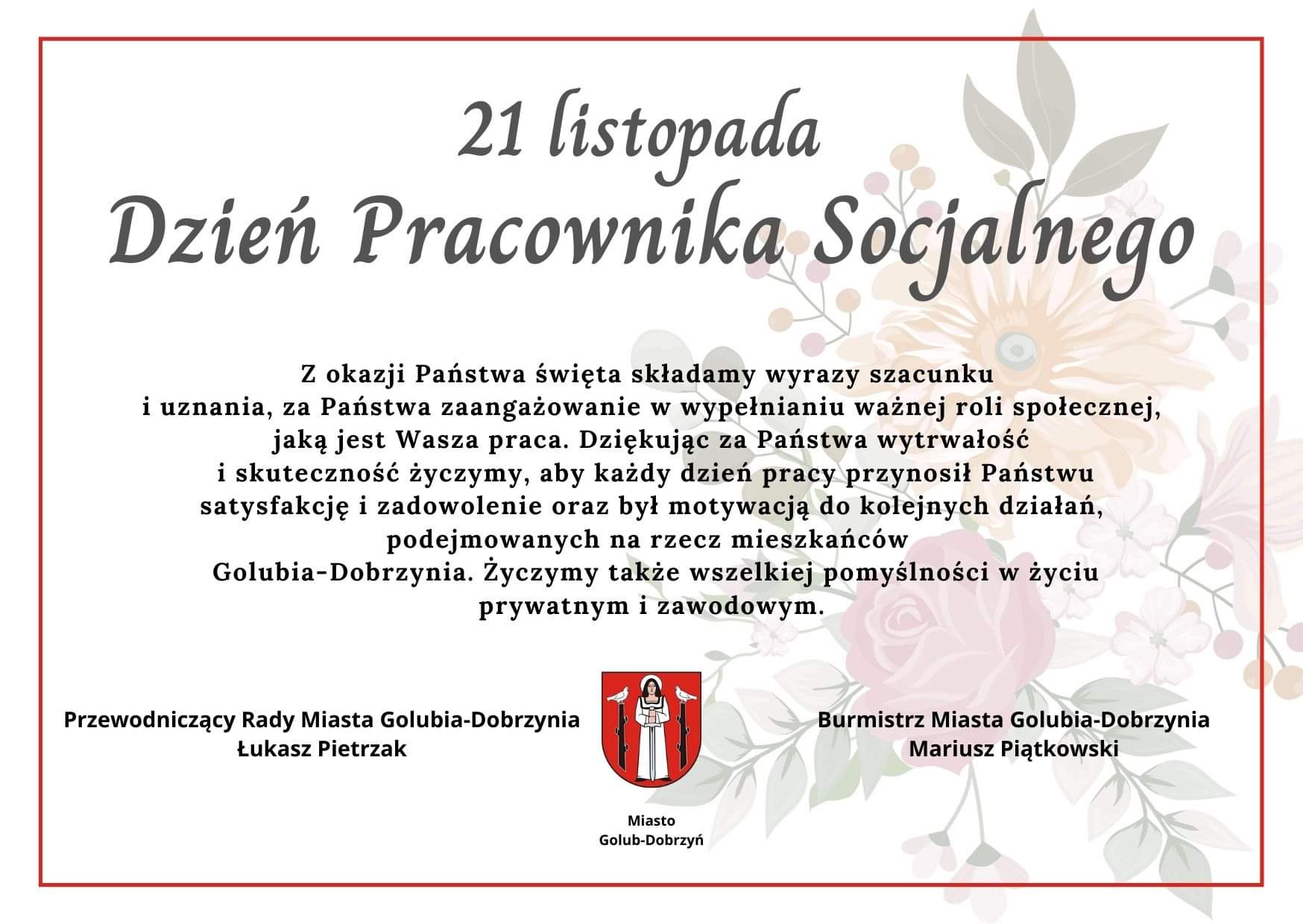 21 listopada Dzień Pracownika Socjalnego