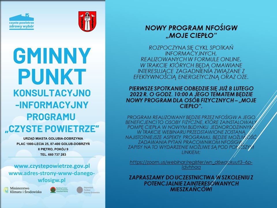 NOWY PROGRAM NFOŚiGW „MOJE CIEPŁO”