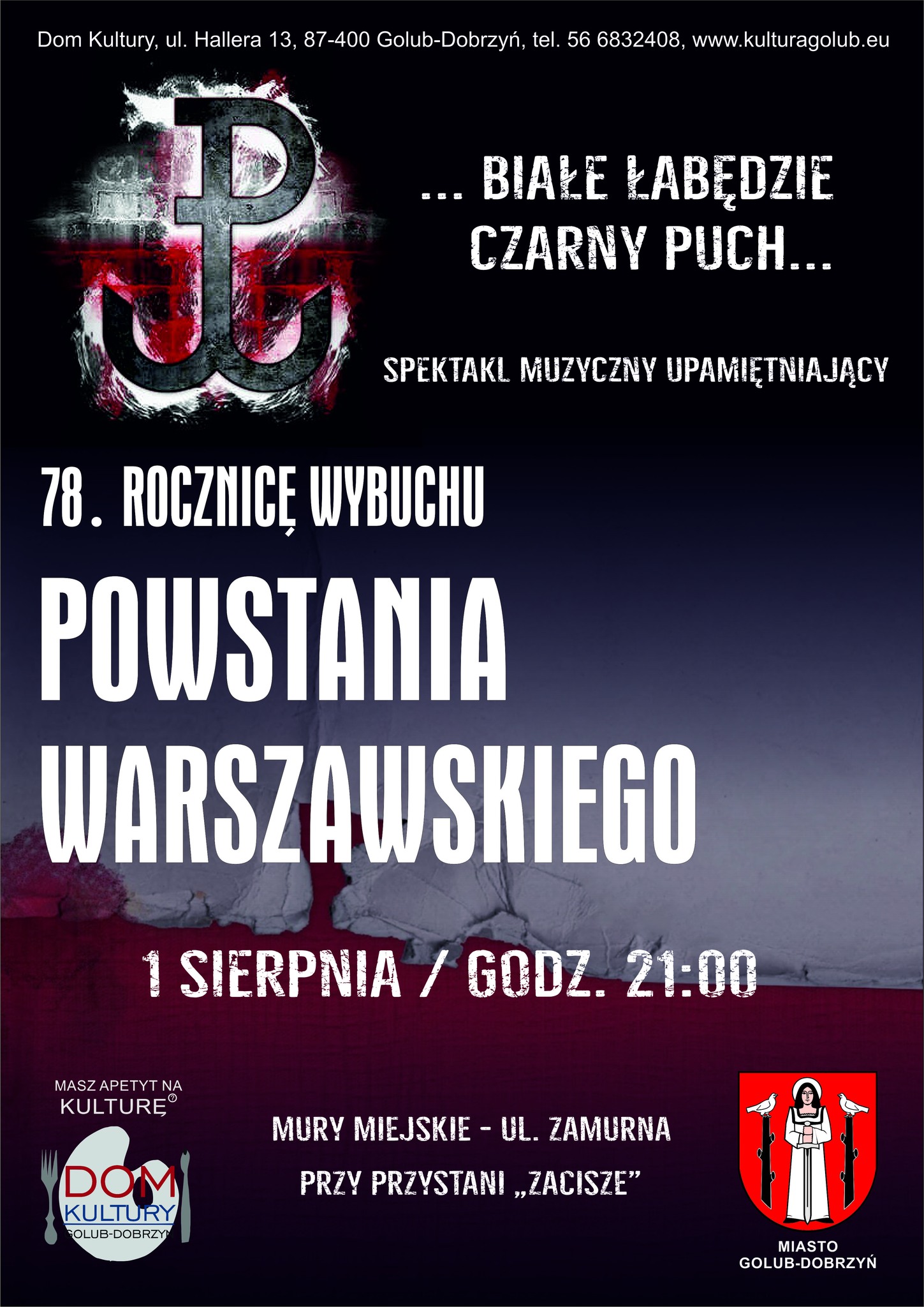 78. ROCZNICA WYBUCHU POWSTANIA WARSZAWSKIEGO - ZAPROSZENIE NA SPETAKL MUZYCZNY