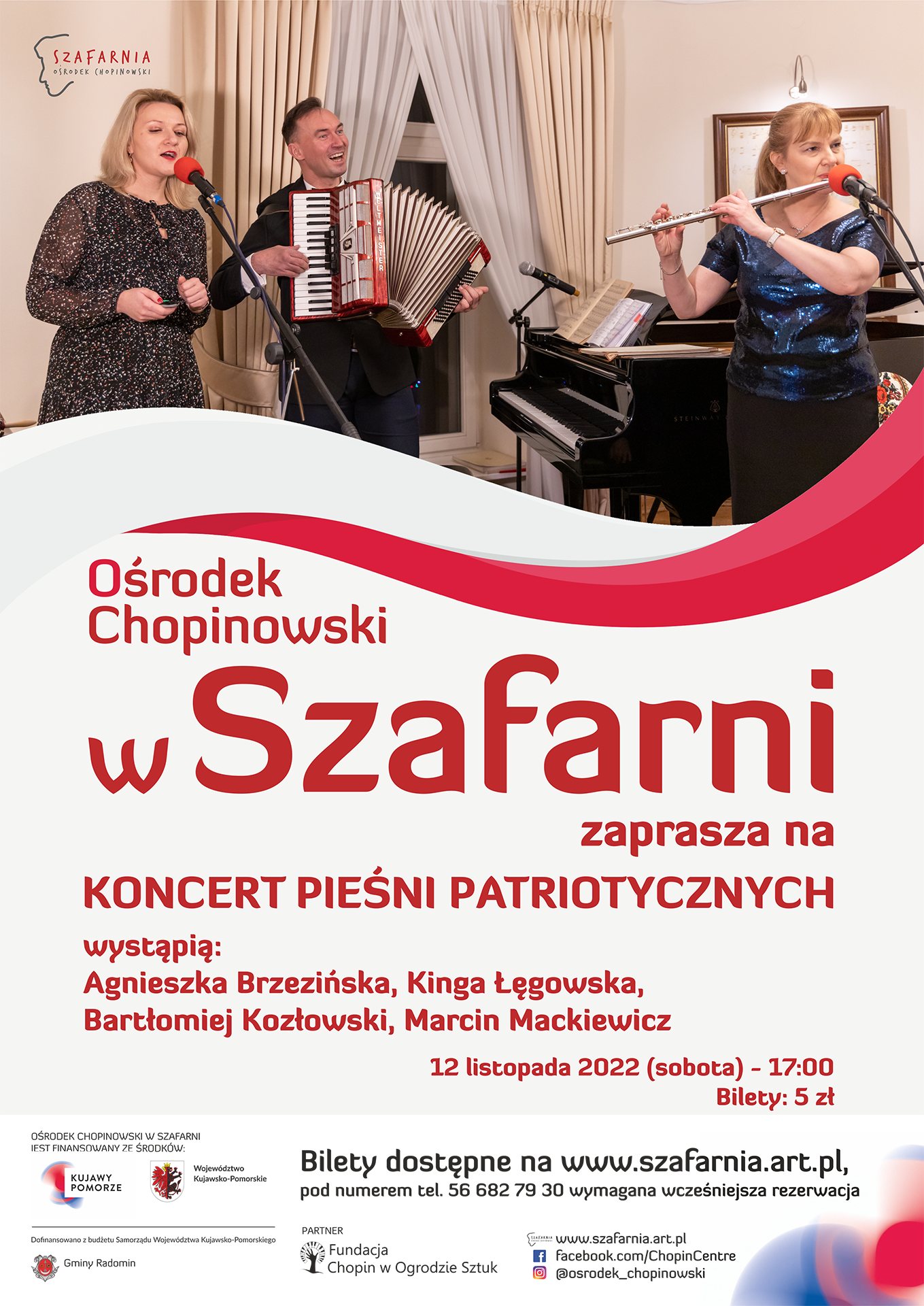 Zaproszenie na koncert pieśni patriotycznych 12 listopada