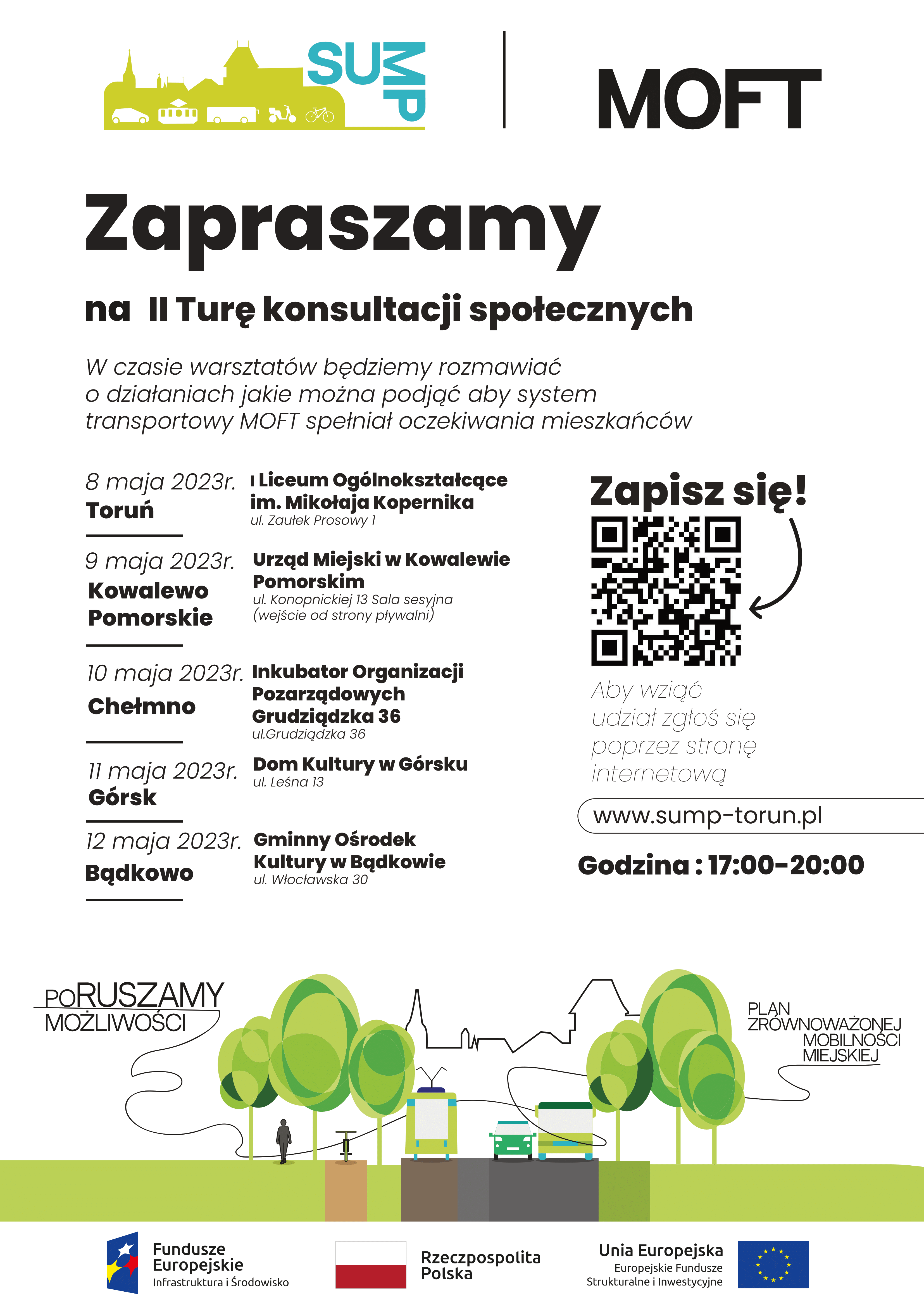 Zapraszamy do udziału w II turze konsultacji społecznych SUMP dla MOFT