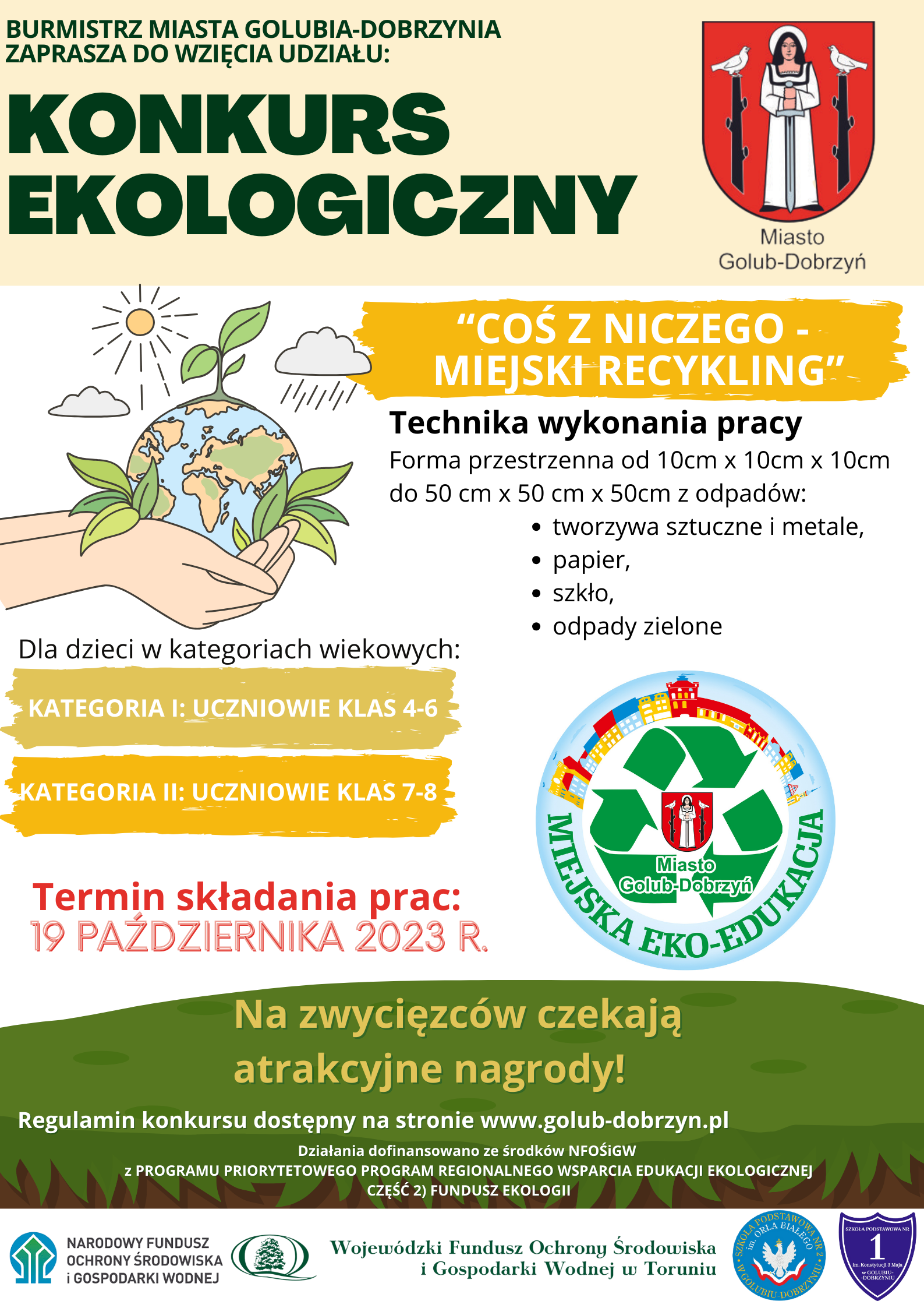 ZAPRASZAMY DO UDZIAŁU W KONKURSIE EKOLOGICZNYM „COŚ Z NICZEGO – MIEJSKI RECYKLING”