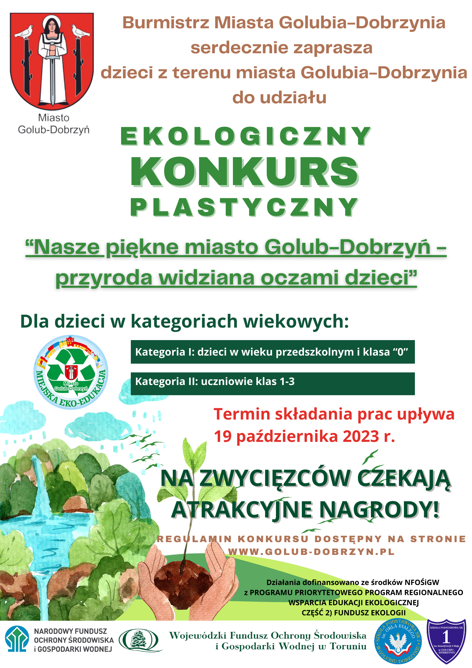 KONKURS PLASTYCZNY „NASZE PIĘKNE MIASTO GOLUB-DOBRZYŃ – PRZYRODA WIDZIANA OCZAMI DZIECI ”