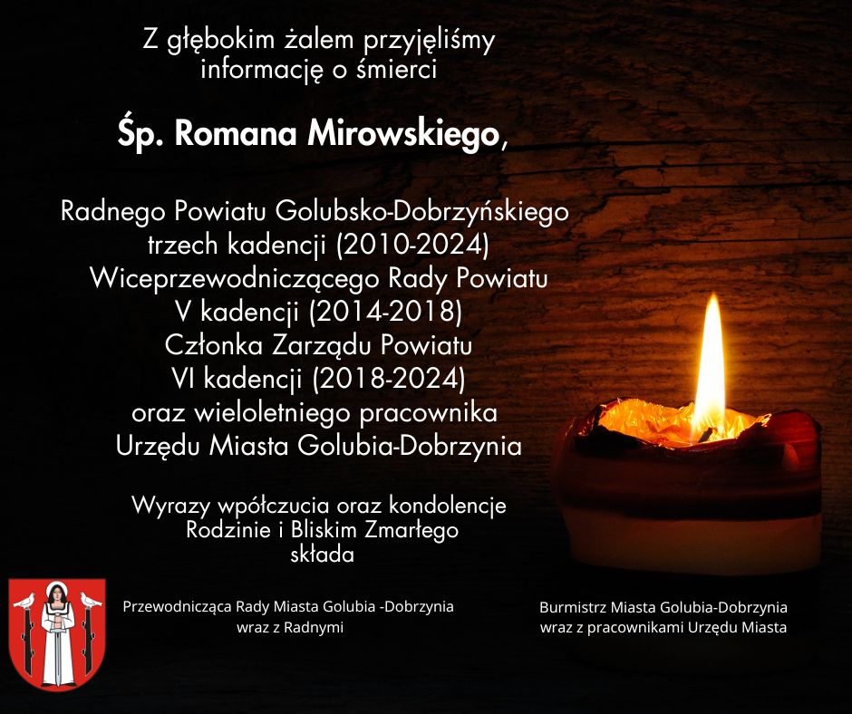 Informacja o śmierci Ś.p. Romana Mirowskiego