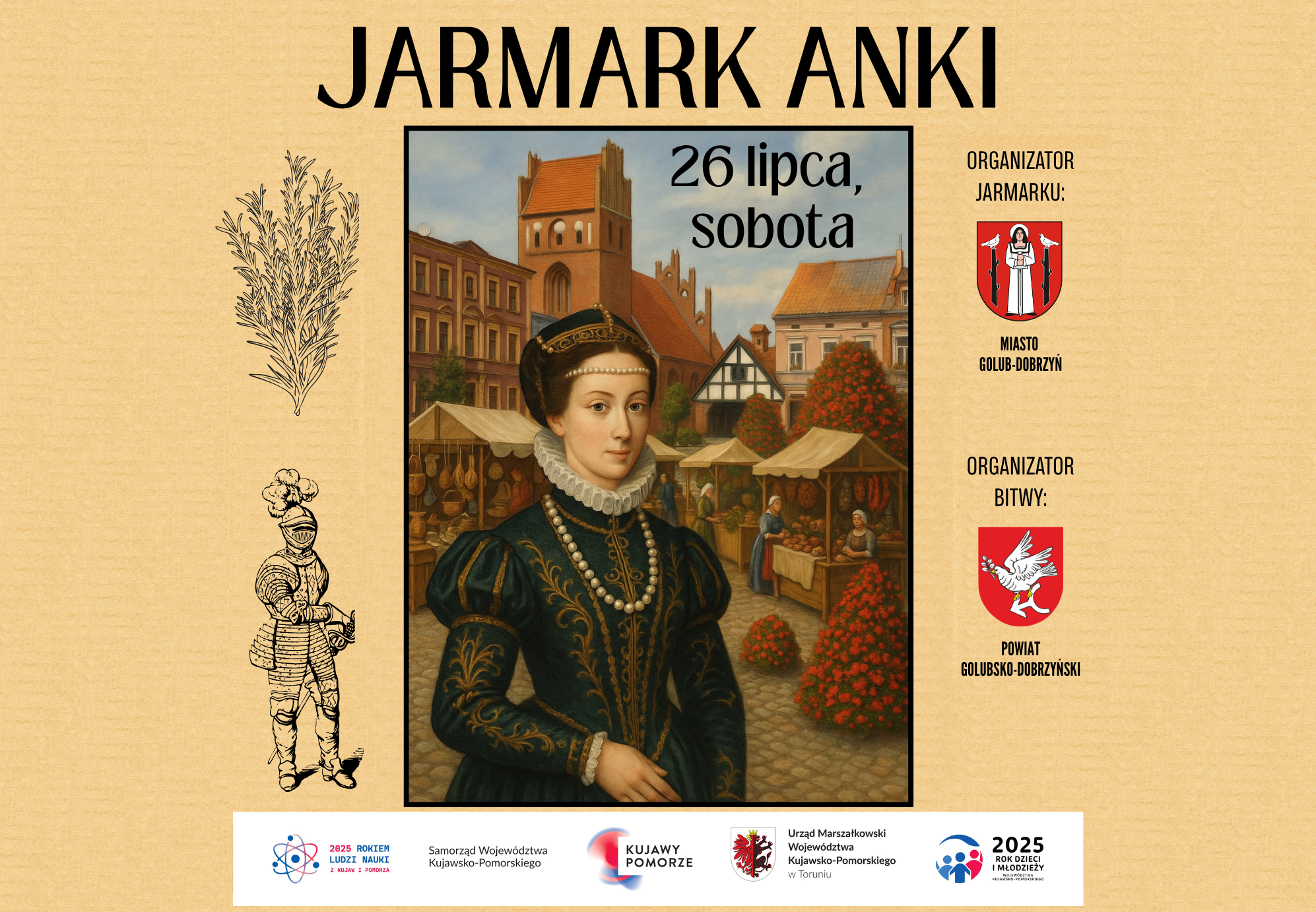 Zapraszamy na Jarmark Anki! 26.07 - sobota, Starówka Golubska