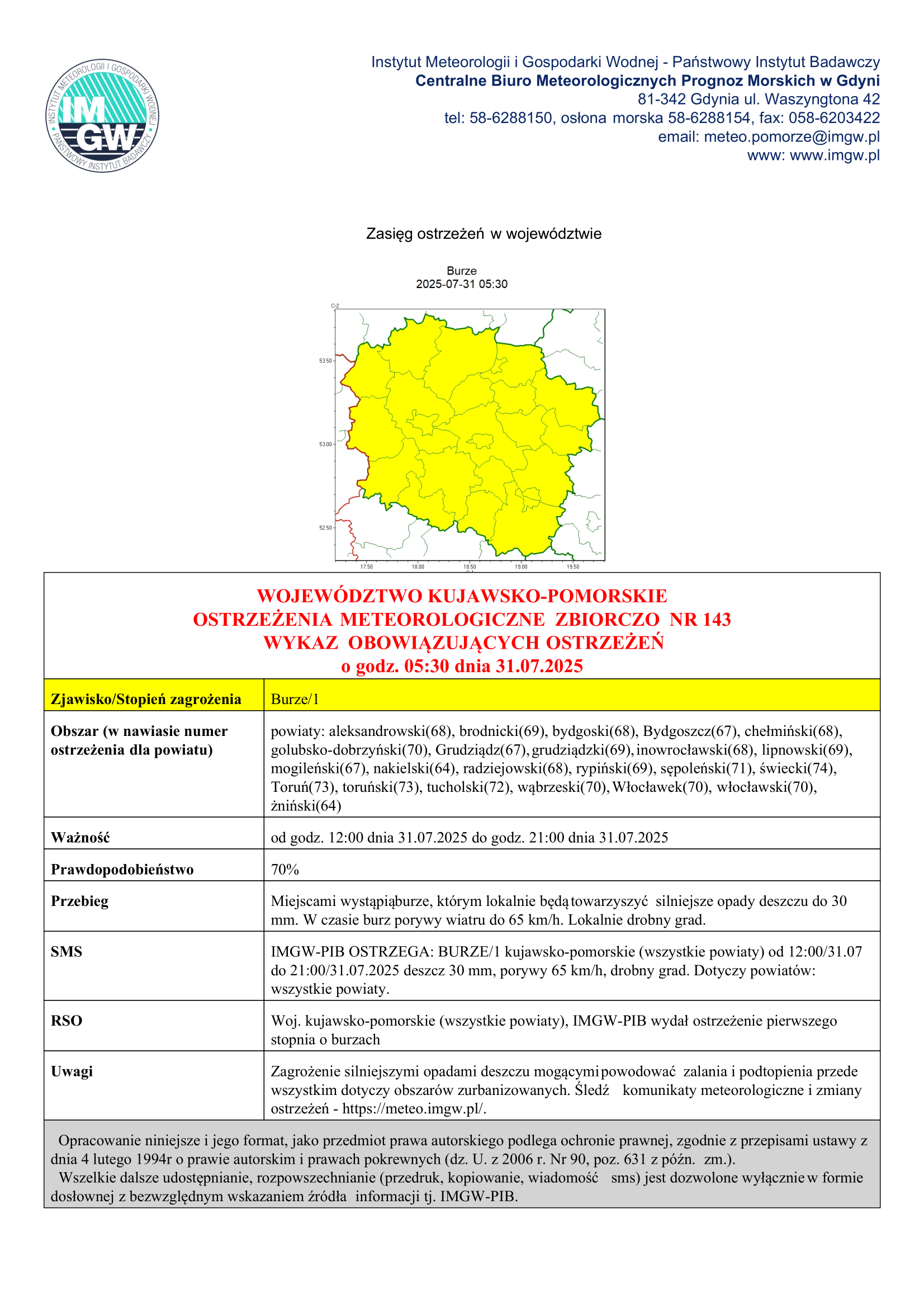 Ostrzeżenie meterologiczne