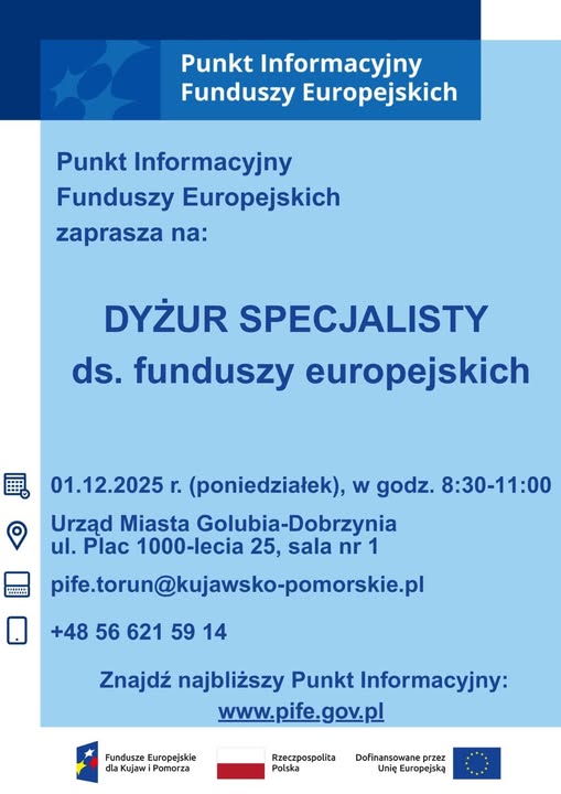 Dyżur Punktu Informacyjnego Funduszy Europejskich