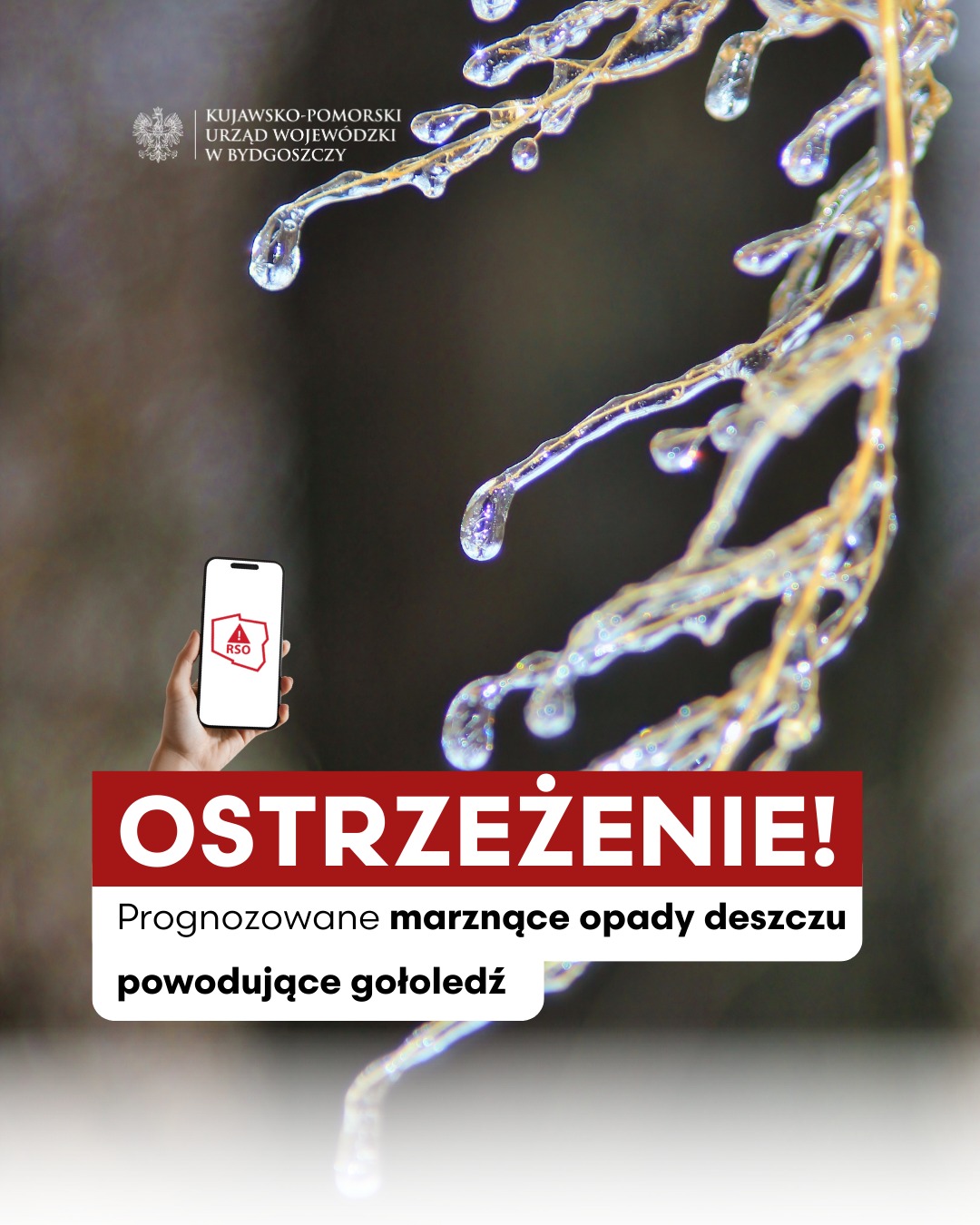 Uwaga! Marznące opady na terenie całego województwa kujawsko-pomorskiego