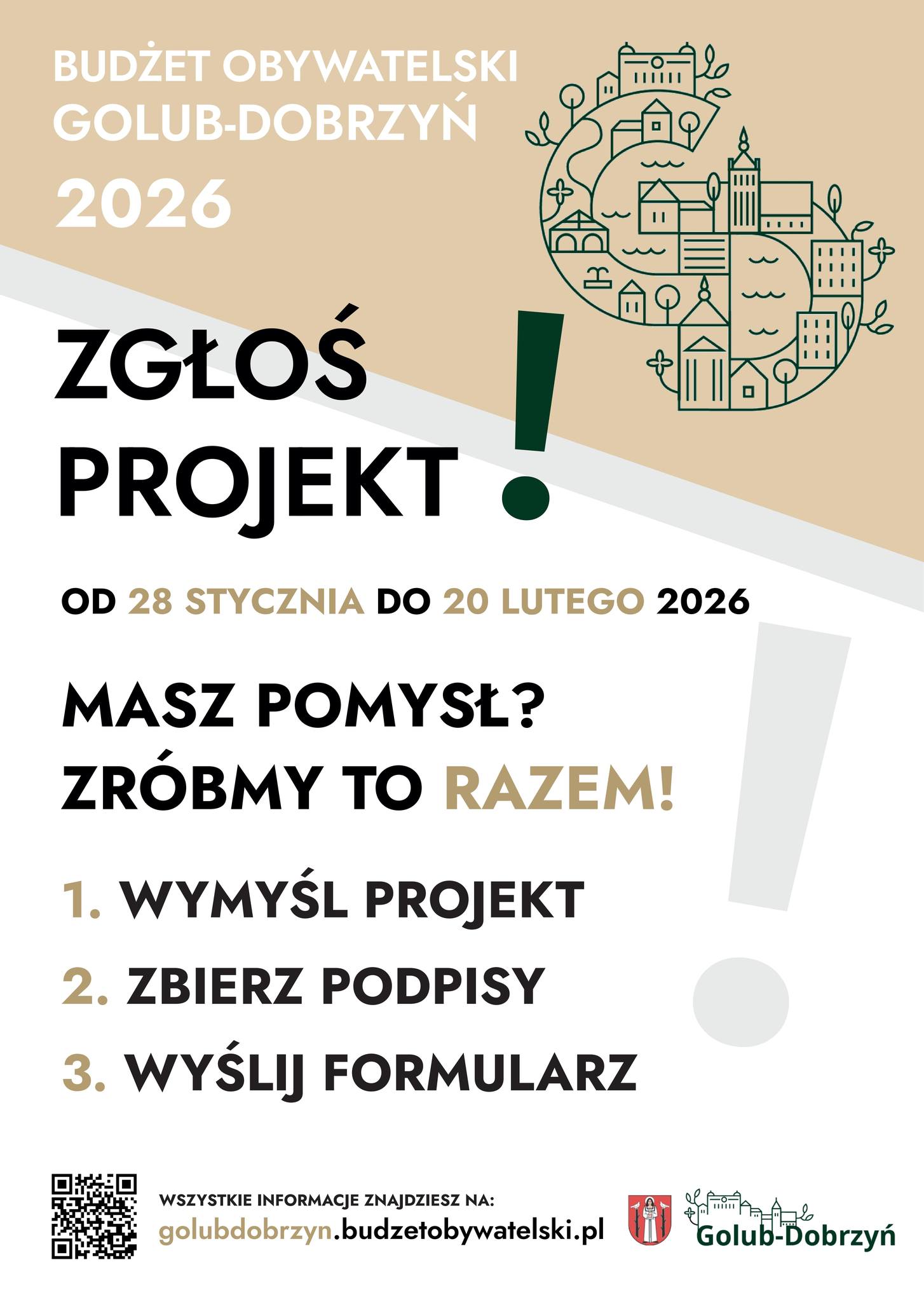 plakat z informacjami na temat budżetu obywatelskiego