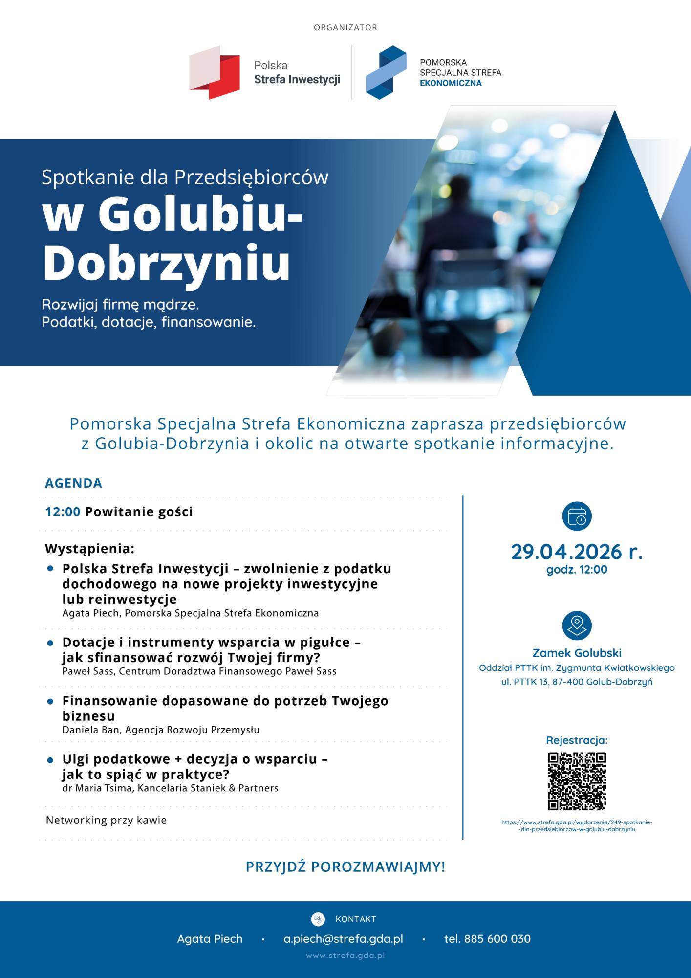 29 kwietnia / godz. 12.00 / Spotkanie dla Przedsiębiorców w Golubiu - Dobrzyniu