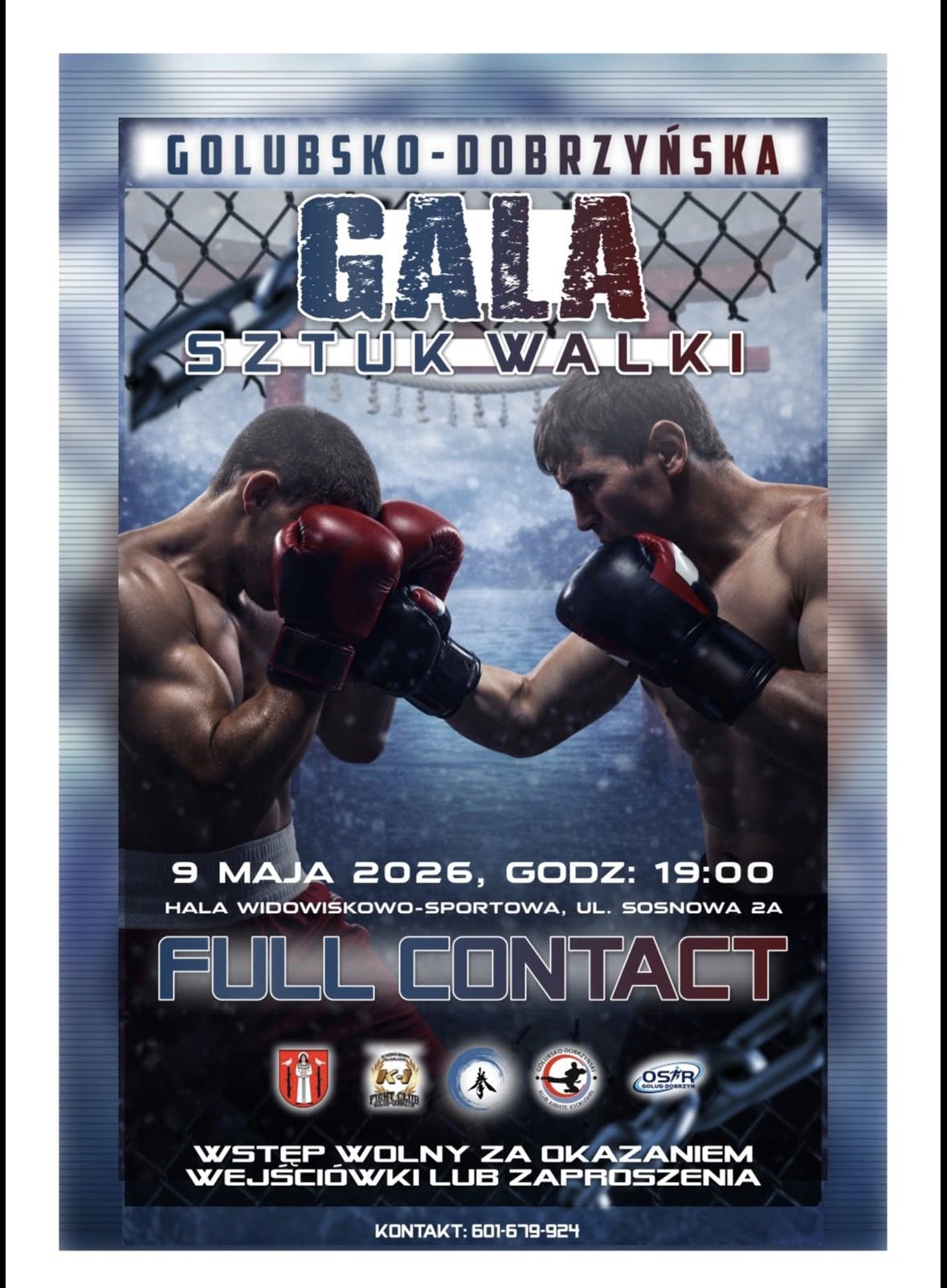 Już 9 maja 2026 r. spotykamy się o godzinie 19 na wydarzeniu sportowym Golubsko-Dobrzyńska Gala Sztuk Walki